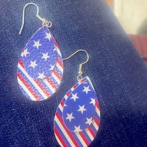 Patriotic leather earrings!